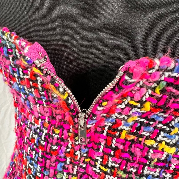 Blue Blush Manhattan Magic Tweed Strapless Dress Size Large NWT - Picture 9 of 13